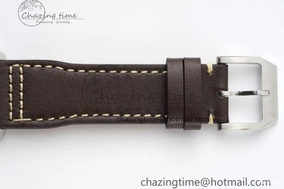 MIROTIME 0423 Pilot Chrono SS AZF 1:1 Best Edition Blue Dial on Brown Leather Strap A TimelessDesign 7060